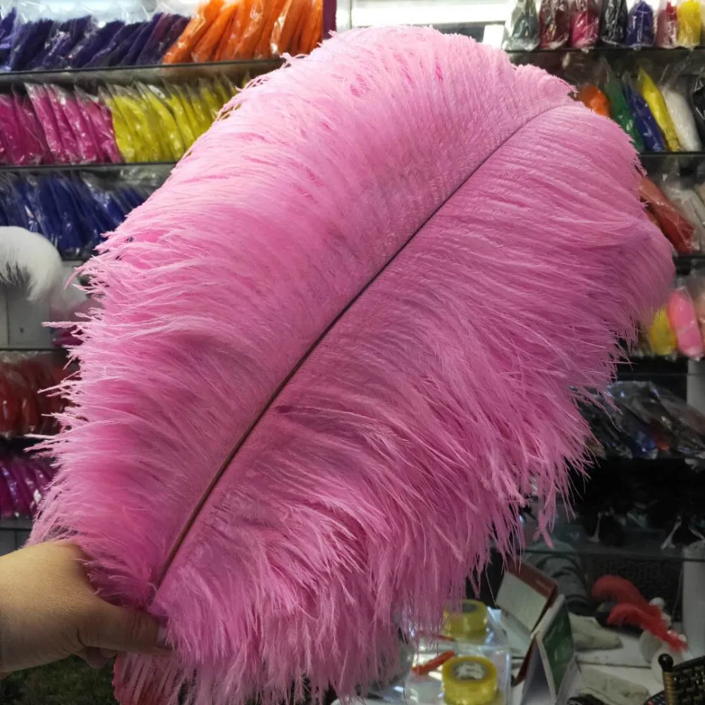 Оптовая продажа 10 шт./лот розовые страусиные перья для рукоделия 15-70 см