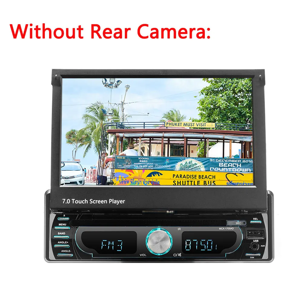 Without Rear Camera AMPrime Автомагнитола 1Din Android gps навигация аудио стерео " Wifi съемный мультимедийный плеер Поддержка Mirrorlink BT AUX радио - Цвет: Without Rear Camera