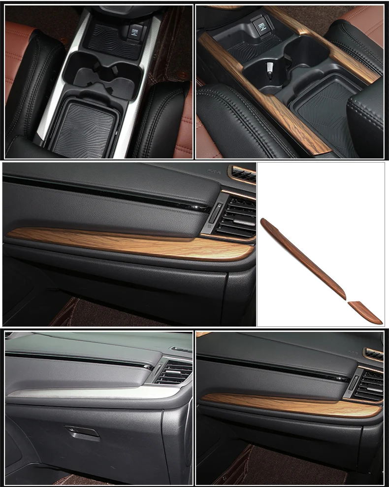 Для Honda CR-V CRV персик под дерево внутренняя отделка покрытие формирующая рамка украшение автомобиля аксессуары для укладки