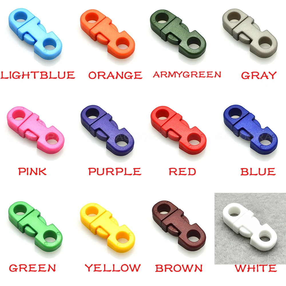 

1200pcs Colorful 5mm Hole's DIA Straight Flat Side Release Plastic Buckles For Mobile Phone Paracord