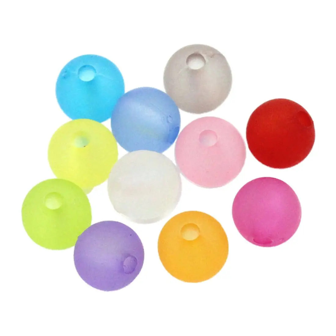 

1000pcs plastic Spacer Beads Frosted Round Ball Random Color 6mm(2/8")Dia