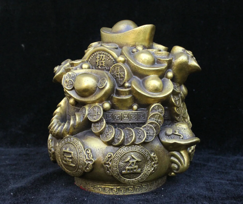 Китайский фэн шуй бронза латунь деньги Юань Бао богатство Ru yi счастливое