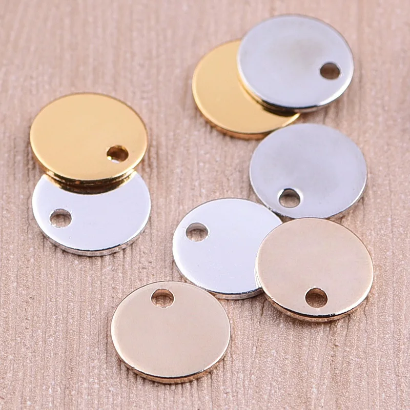 20pcs/lot 10mm Copper Round Disc Charms Blank Stamping Tag Circle Pendant Accessories for Bracelet Necklace DIY Jewelry Findings | Украшения