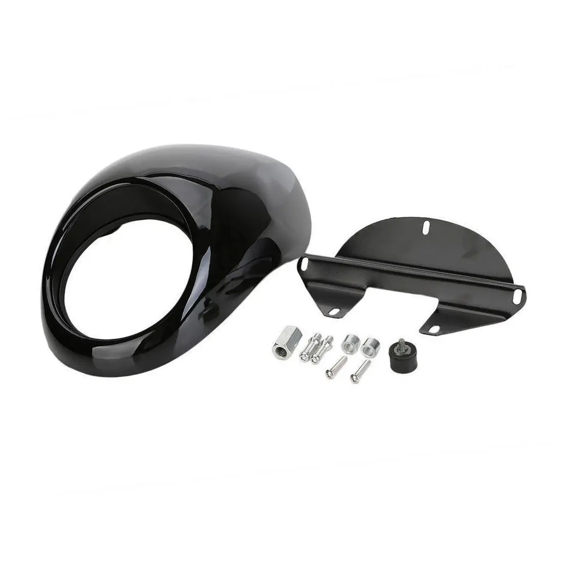 

Глянцевый черный 5 3/4 "маска на фару обтекатель Flyscreen козырек для Harley 1200 883