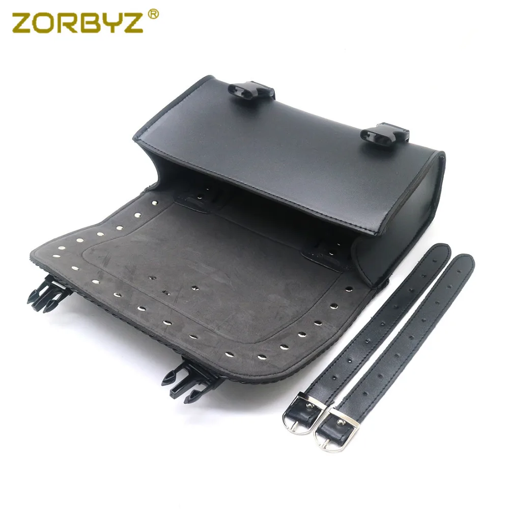 ZORBYZ мотоциклетные седельные сумки черная искусственная кожа седельная сумка