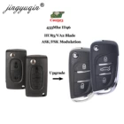 Брелок для ключей jingyuqin ASKFSK, 433 МГц, чип ID46 CE0523, модифицированный пульт дистанционного управления с откидной крышкой для Peugeot 307 407 607 HU83 VA2 Blade 2, 3 кнопки