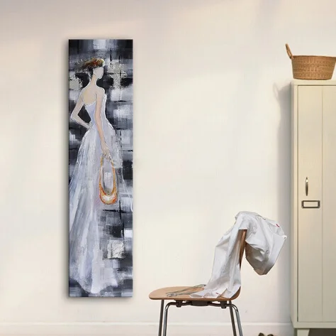 Фотографии леди китайской стены Ручная роспись маслом пустой и белый красивый