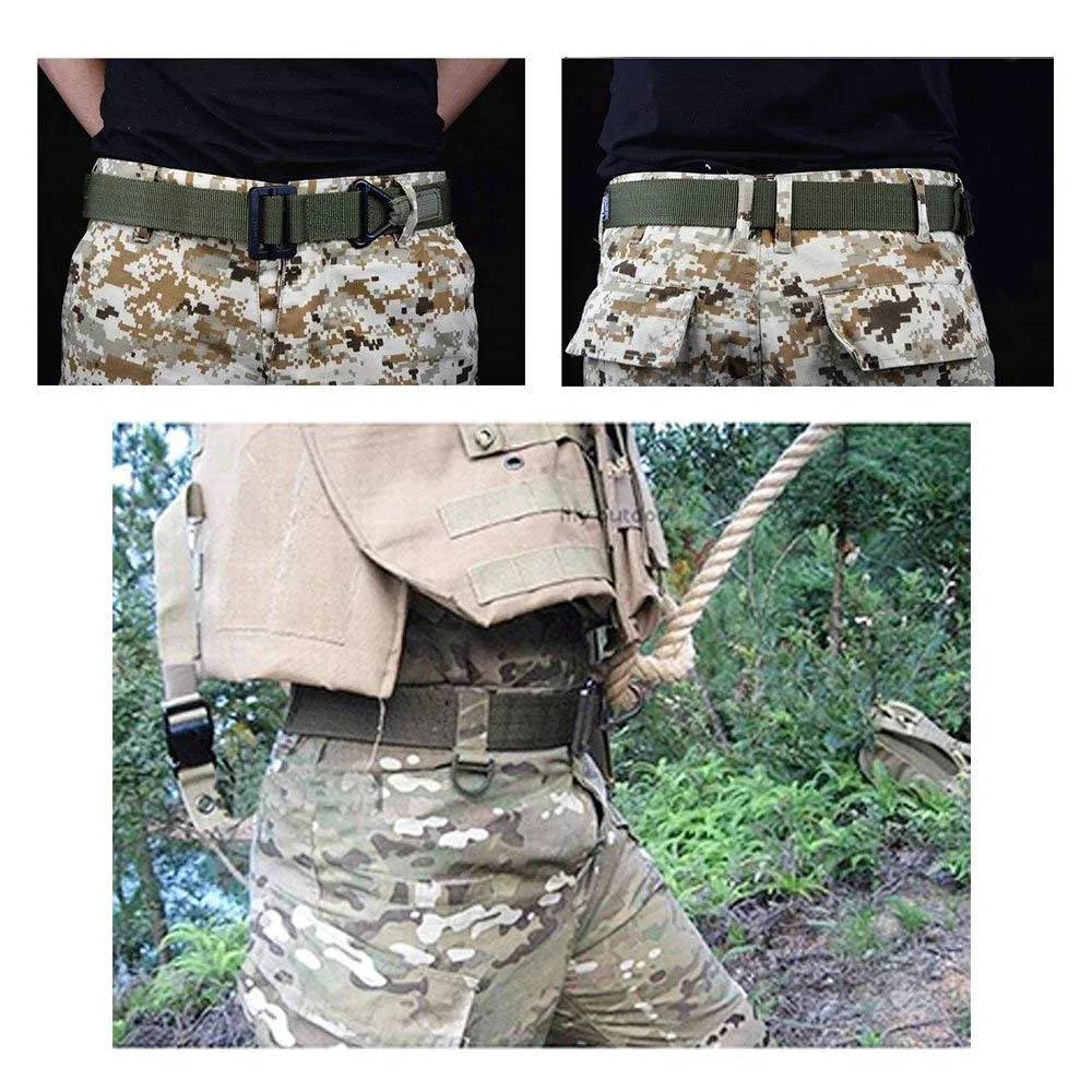 Мужские тактические военные холщовые пояса практичный уличный армейский Камуфляжный мужской пояс с пластиковой пряжкой военный тренировочный прочный