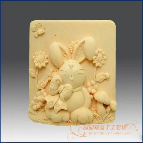 Кролик силиконовые формы для мыла ручной работы 3d силиконовая форма «сделай сам» для пресс-форм S118