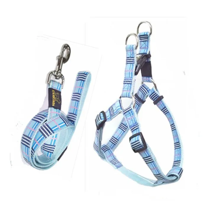 Новые плед собак проводки розовый/синий нейлон Животное Жгут поводок для