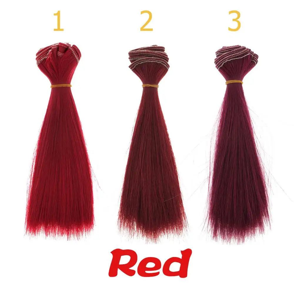 Red color series 1 шт. 15*100 см прямые с высоким уровнем Температура куклы с париками из Сделай Сам DIY бигуди для волос для SD для BJD для Blythe 1/3 1/4 1/6 1/12 мягкого плюша; аксессуары для куклы - Цвет: Red color series