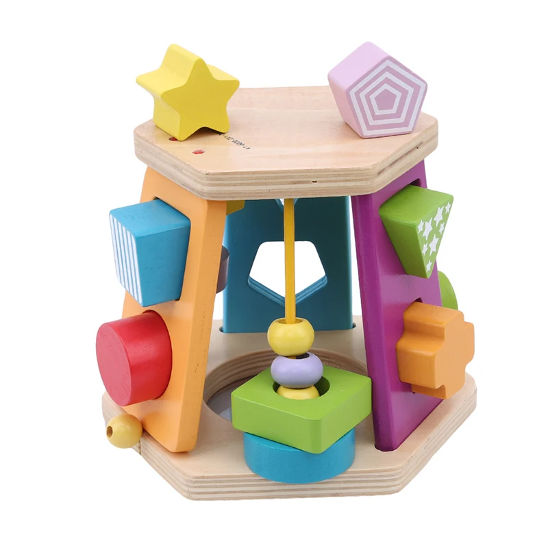 

Six-sided Shape Wooden Multi-functional Building Blocks Cognitive Drums For Childen Early Education Learning Intelligence Toys