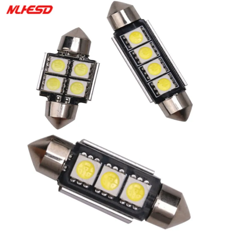 

10pcs 31mm 36mm 39mm 41mm C5W 3 SMD 5050 LED CANBUS Festoon Bulb Car Licence Plate Light Auto Housing Interior Dome Lamp 12V