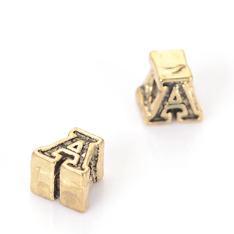 10 шт. винтажный бусина с большим отверстием золотого цвета в европейском стиле