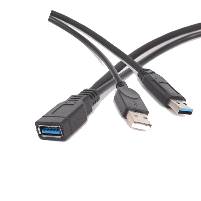 USB 3 0 Женский двойной Мужской дополнительный кабель удлинитель питания для 2 5