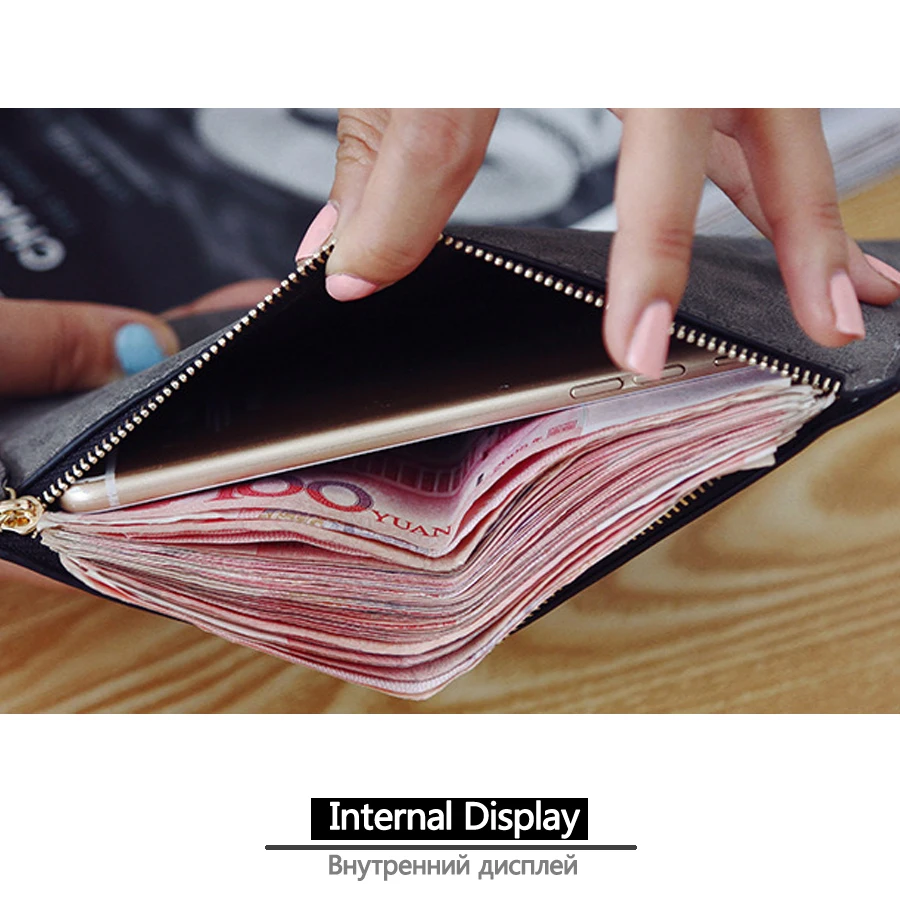 TANGYUE Women's Wallet Leather Ultra Thin Small Mini Long Vintage Women Purse Clutch Female Slim Single Layer portomonee | Багаж и