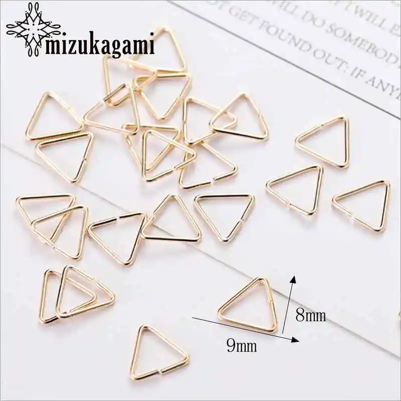 

Golden Metal Triangle End Cap Charms Tassels Charms Pendants 10pcs/lot For DIY Jewelry Accessories