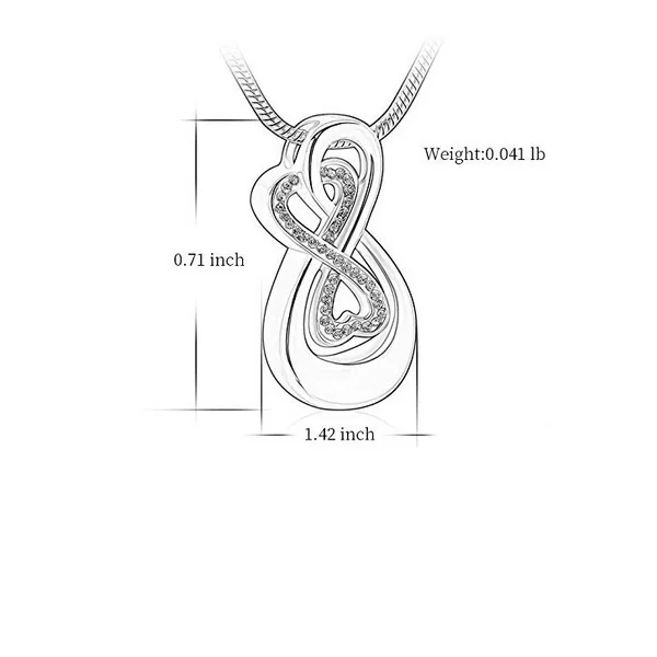 T005 Eternal Love Crystals Inlay Infinity Cremation Urn Women Accessories Necklace Funeral Urns Ashes Holder Memorial Jewelry | Украшения и