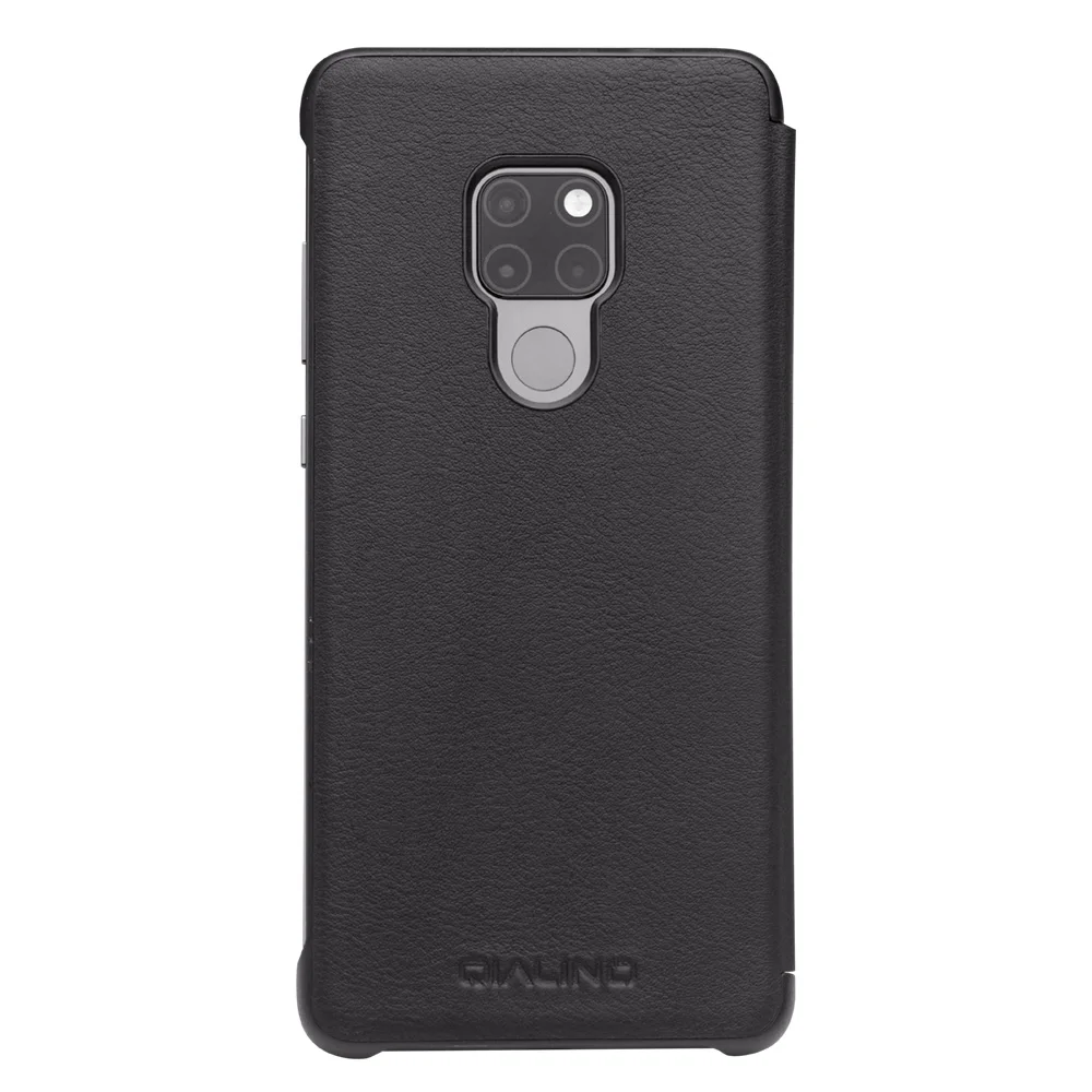 Модный чехол QIALINO из натуральной кожи для Huawei Mate 20X 5G Тонкий флип с умным окошком 20