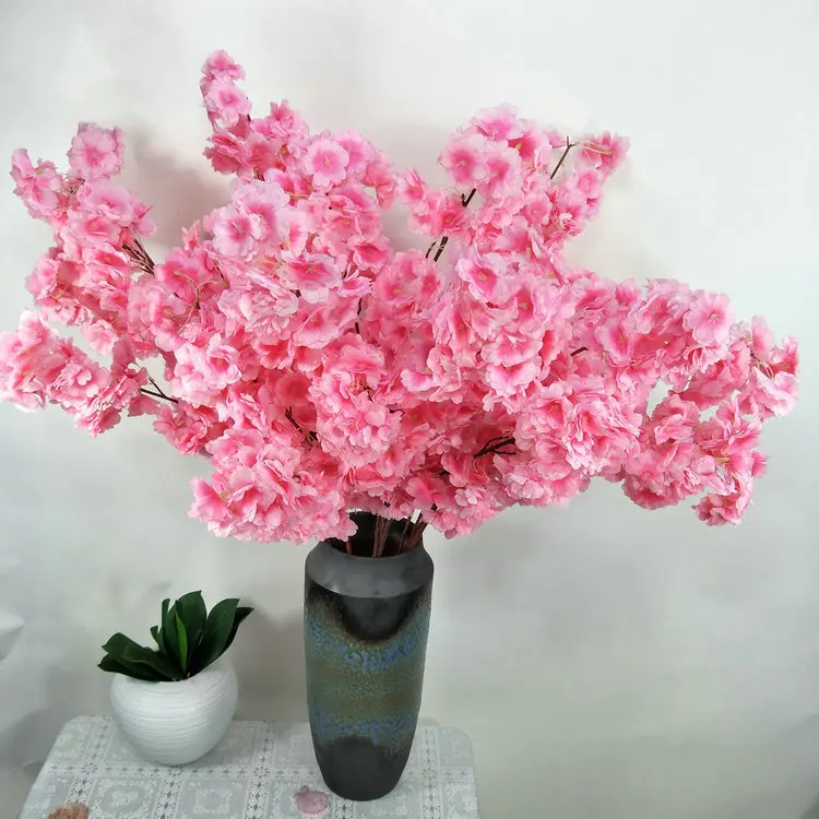 Artificial Cherry Blossom Flowers Big Smulation Plant Flower for Home Party Wedding Hotel Table Decoration Silk | Дом и сад