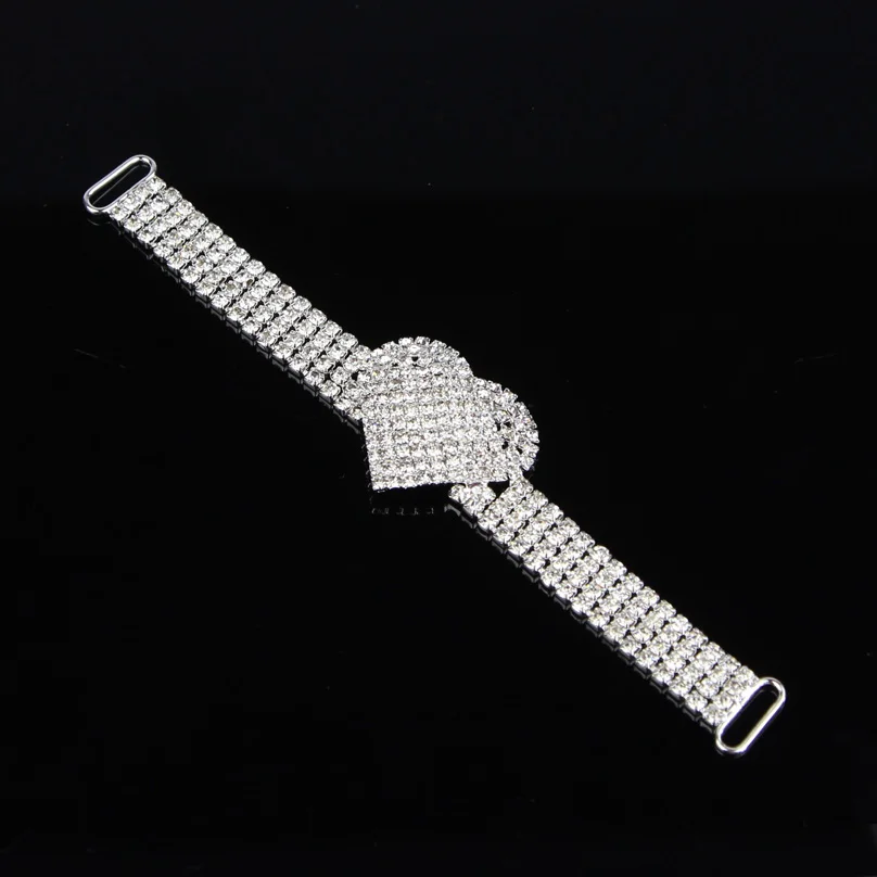 

30 Pcs 15x3cm Rhinestone Chain Bikini Connector DIY Crafts Shinny Crystal Applique Buckles