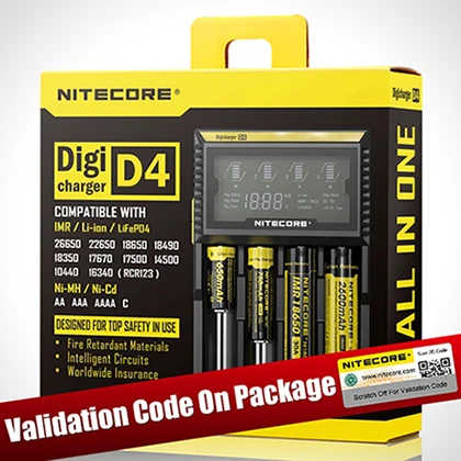 Nitecore D4 D2 I4 I2 Digi зарядное устройство lcd интеллектуальная схема глобальная страховка Li-Ion 18650 14500 16340 26650 зарядное устройство - Цвет: Nitecore D4