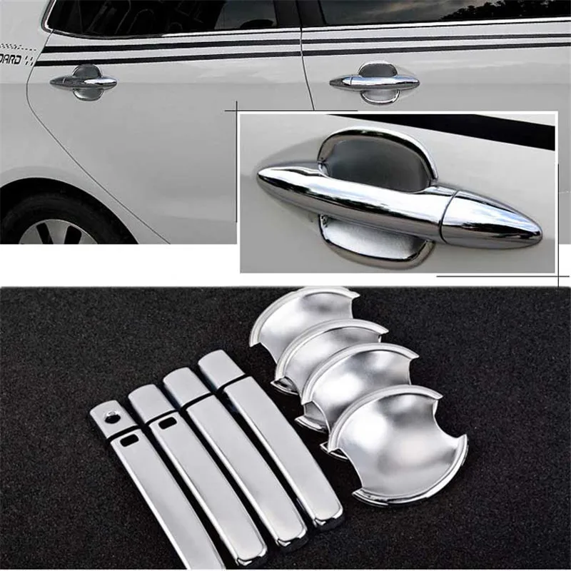 

Non-Rusty Chrome Door Handle Bowl Cover Cup Overlay Trim For Kia K2