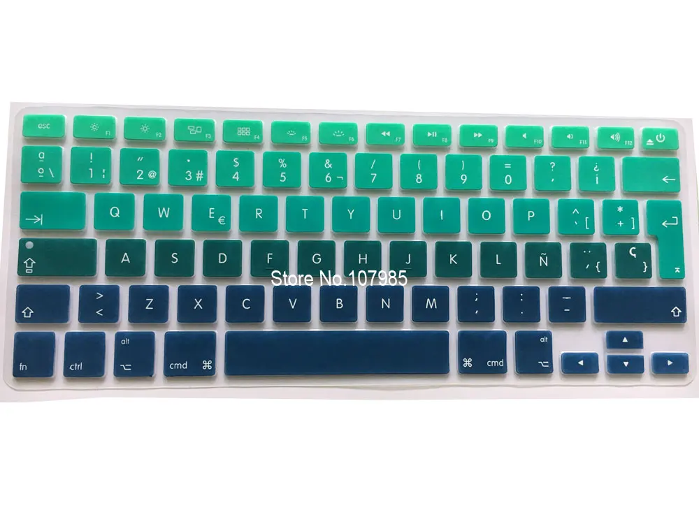 Силиконовые чехлы с градиентным испанским и английским языками для клавиатуры