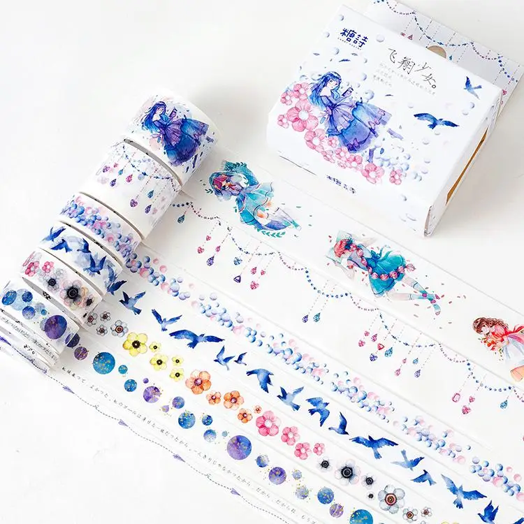 8 рулонов/упаковка Васи маскирующий, декоративный набор клейких лент сделай сам для обертывания людей клейкие наклейки Скрапбукинг Подарочные ленты на Хэллоуин - Цвет: A