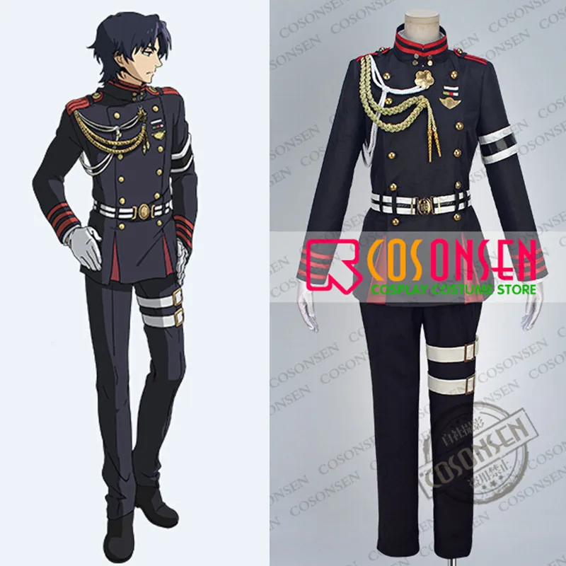

Костюм для косплея ONSEN Owari no Serafu Seraph of the End, черный костюм для косплея, униформа всех размеров