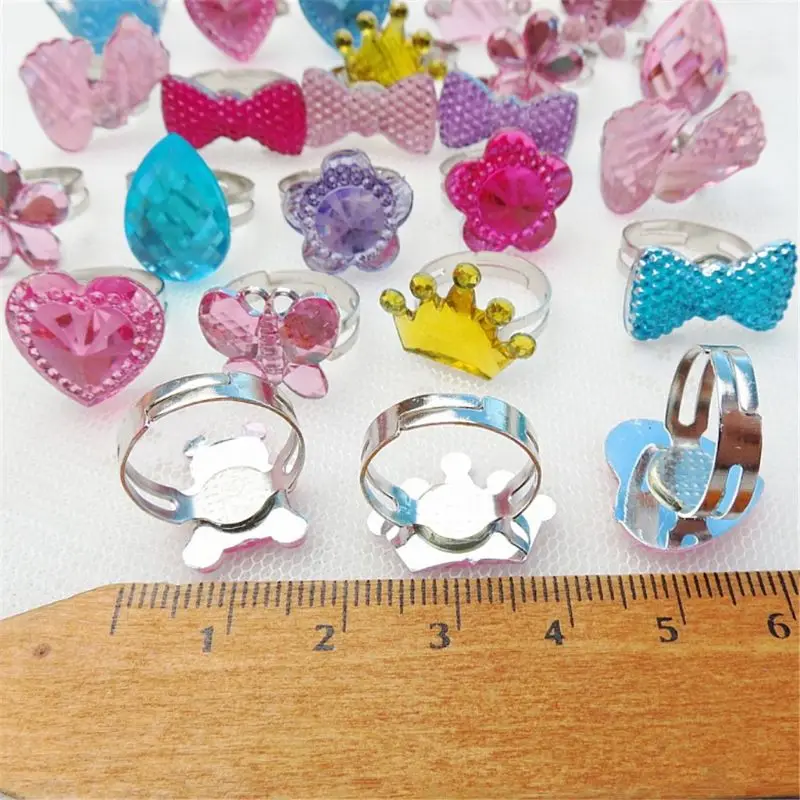

1 BOX Fancy Adjustable Gem Rings Princess Party Favors Kids Girls Gifts Action Figure Toy