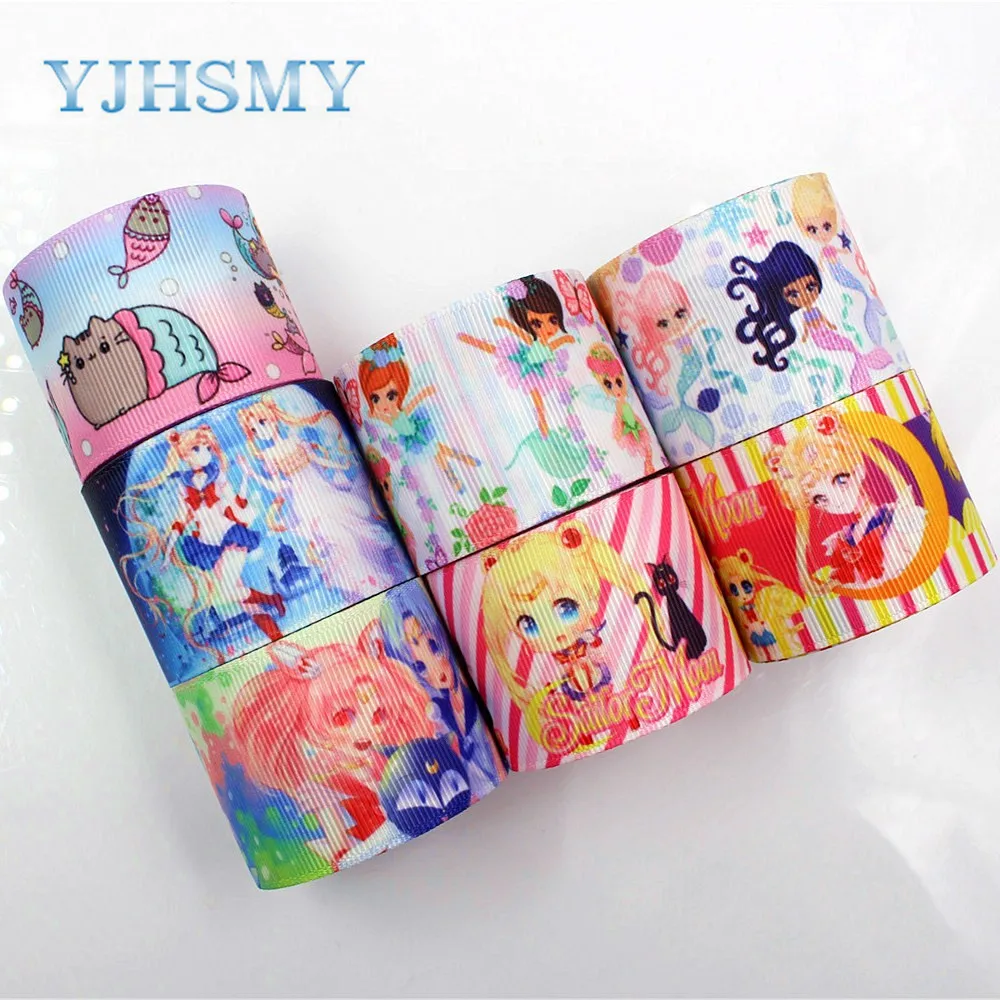 YJHSMY C 18409 534 38 мм 5 ярдов Мультяшные печатные корсажные ленты DIY ручная работа