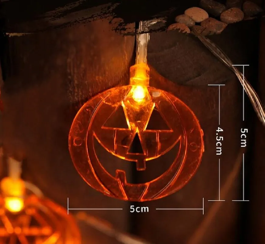 10 LED Pumpkin Lantern Fairy String Lights Halloween Decor Battery Powered | Освещение
