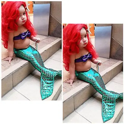 

Summer Baby Kids Girls the Cartoon Tail Bikini Set Swimsuit Swimwear Swimmable