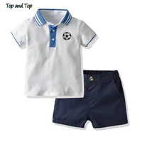 top and top fashion boys summer clothing sets kids cotton casual lapel shirtshort pants 2pcs sport suit for boys outfits
