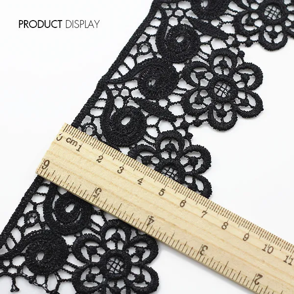 Черная кружевная лента отделка аппликация Φ рельефное украшение швейные