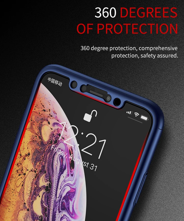 IPaky для iphone XR чехол ультра тонкий 360 Полный корпус+ Закаленное стекло протектор экрана для apple iphone XS MAX X XR 10 чехлы