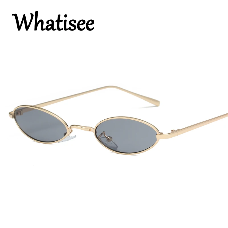 Whatisee маленькие Овальные Солнцезащитные очки женские винтажные прозрачные