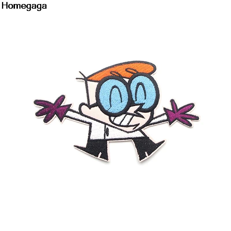 Homegaga Dexter's Laboratory аппликационные заплатки Сделай Сам утюжок на обувь джинсовая сумка рубашка одежда наклейки вышитые значки D2090