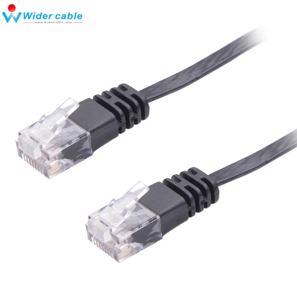 Черный высокоскоростной RJ45 Cat6 кабель плоский Ethernet Высокое качество компьютер LAN