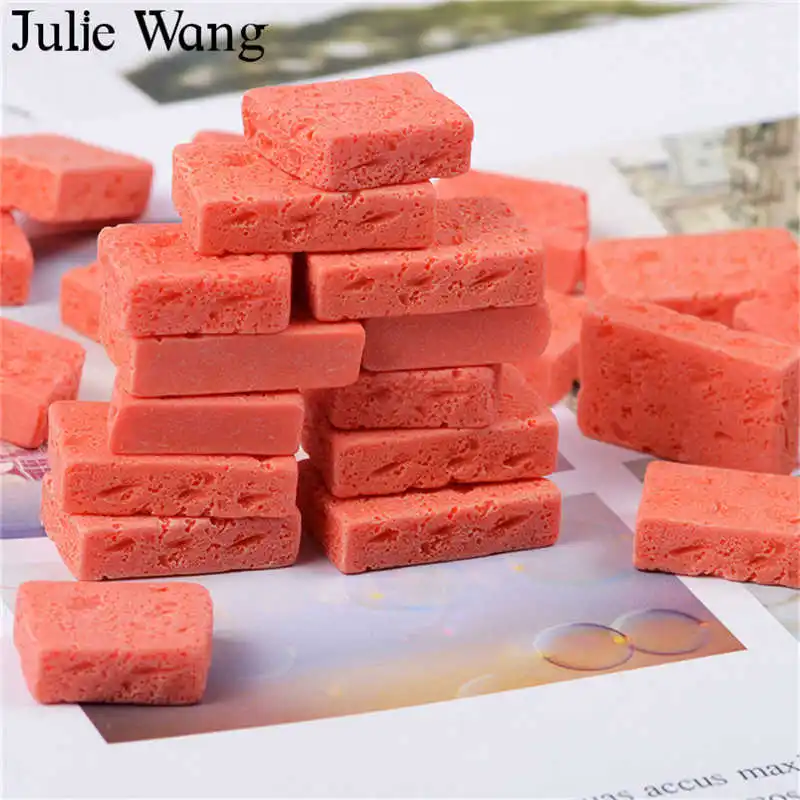 Julie Wang 10 шт. подвески из красного кирпича смолы для скрапбукинга рукоделия