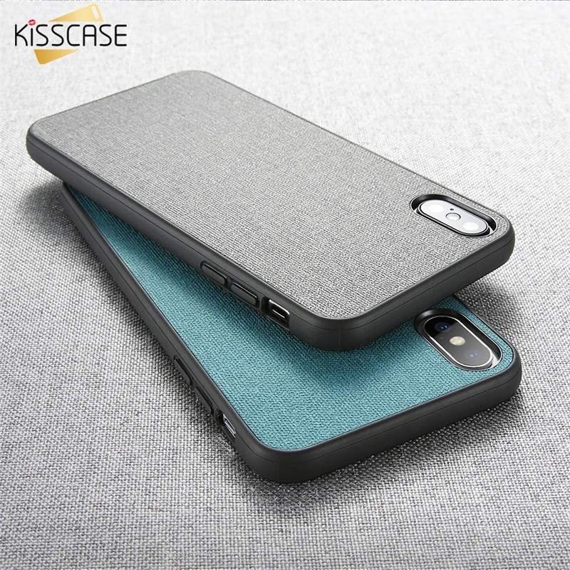KISSCASE Шокопоглощающий мягкий чехол для iPhone XS MAX XR X с текстурой ткани 7 8 6S Plus 11 Pro Max обложка.