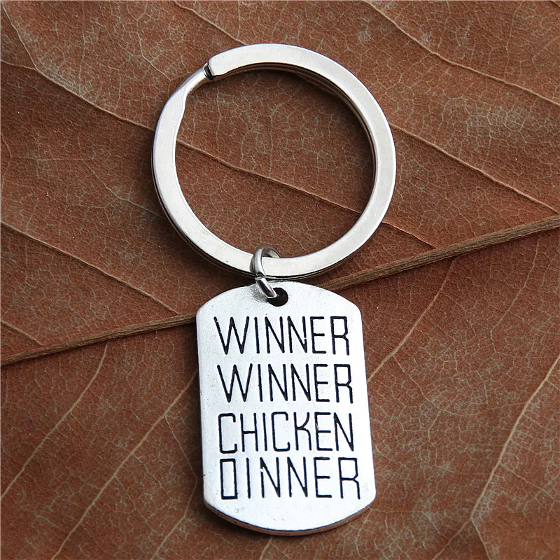 1 шт. Серебряная бирка кулон победитель курица ужин брелки для ключей кольцо