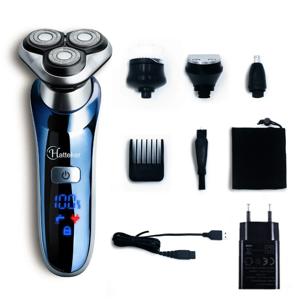 4in1 rotary electric shaver facial electric razor for men male beard wet dry shaving machine head usb rechargeable grooming kit
