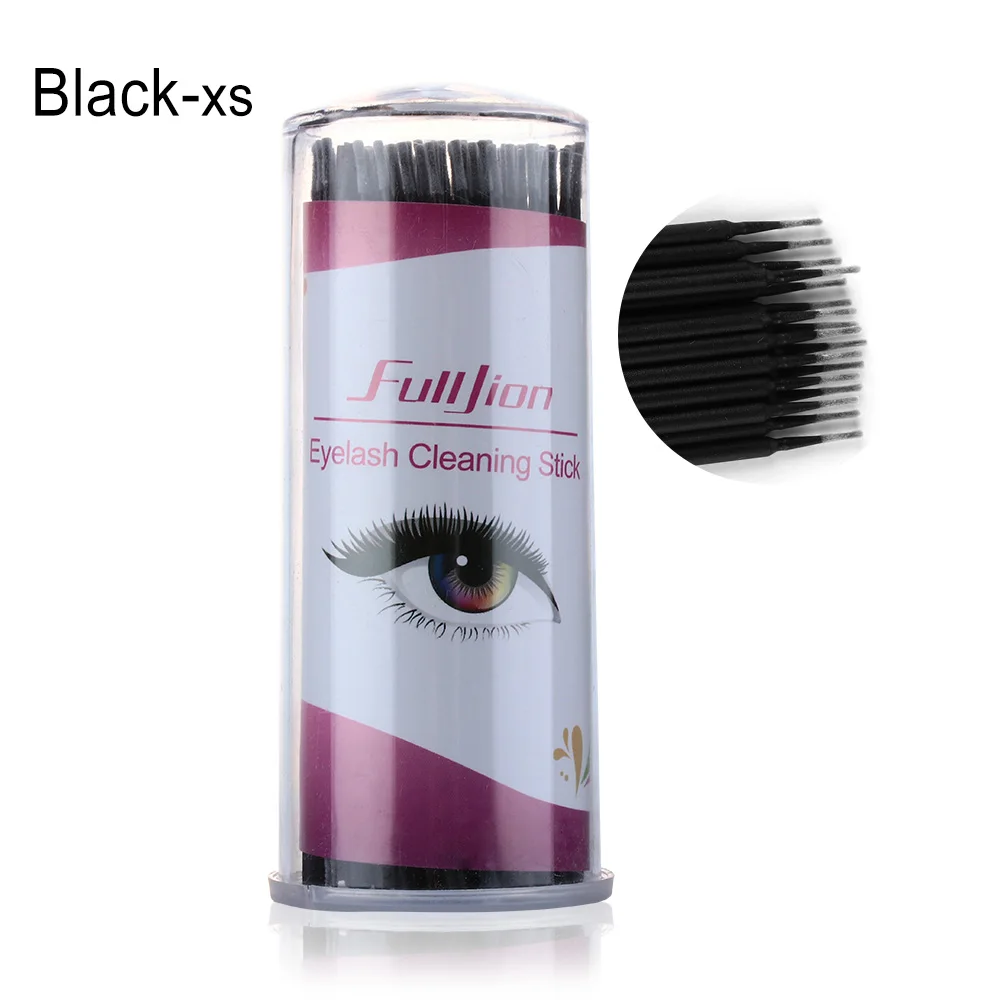 Black XS 100 шт./упак. Одноразовые ресниц Тампон аппликатор тушь для ресниц щеточка для ресниц кисти для макияжа, средство для удаления клея палочка для чистки инструменты XS/S/M/L - Handle Color: Black XS