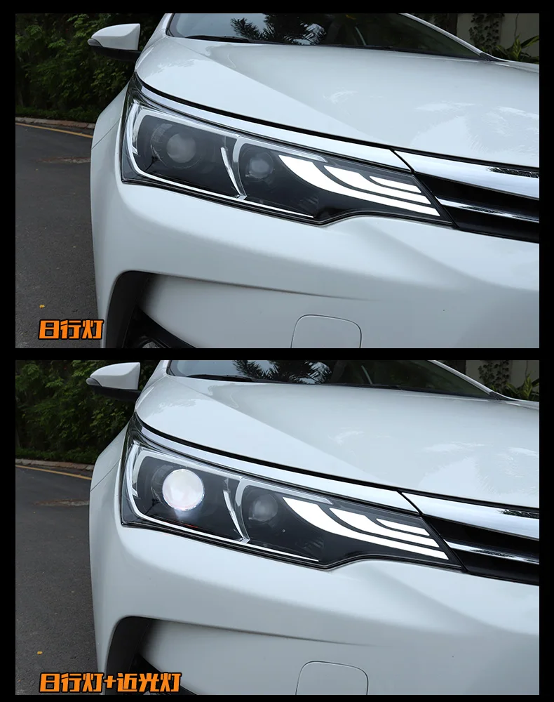 Автомобиль Стайлинг для новой Corolla Атис фары для Corolla светодио дный фары светодио дный DRL Bi Xenon объектив Высокая Низкая луч парковка спереди лампа