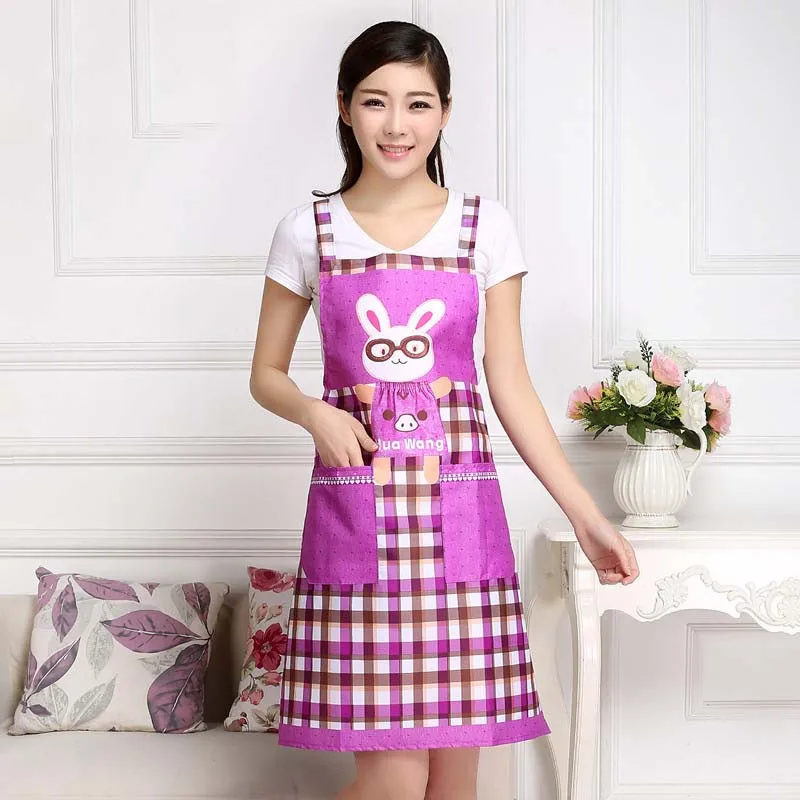 Креативный Кухонный Фартук из 100% хлопка с узором в виде кролика фартуки для