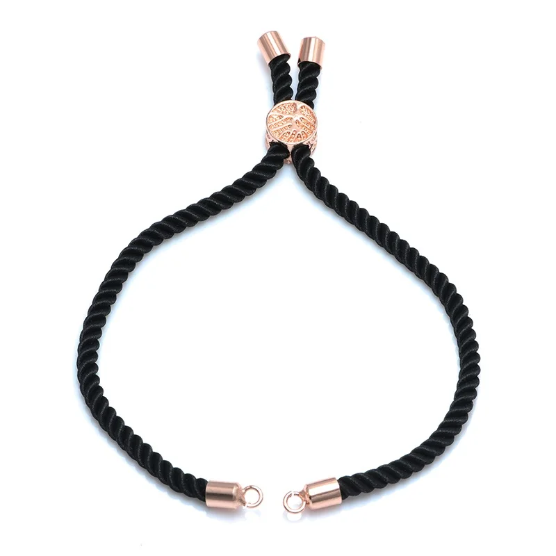 rose gold 4 шт. 12 цветов черная красная струнная плетеная веревка макраме шнур цепи регулируемые цепочки для изготовления браслетов - Цвет: rose gold
