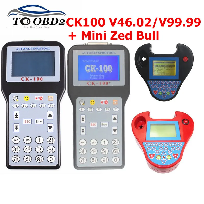 CK100 Auto Key Programmer V99.99/46.02/MINI ZED BULL OBD2 CK-100 Diagnostic Tool Car Fault Reader Auto Code Scanner free ship