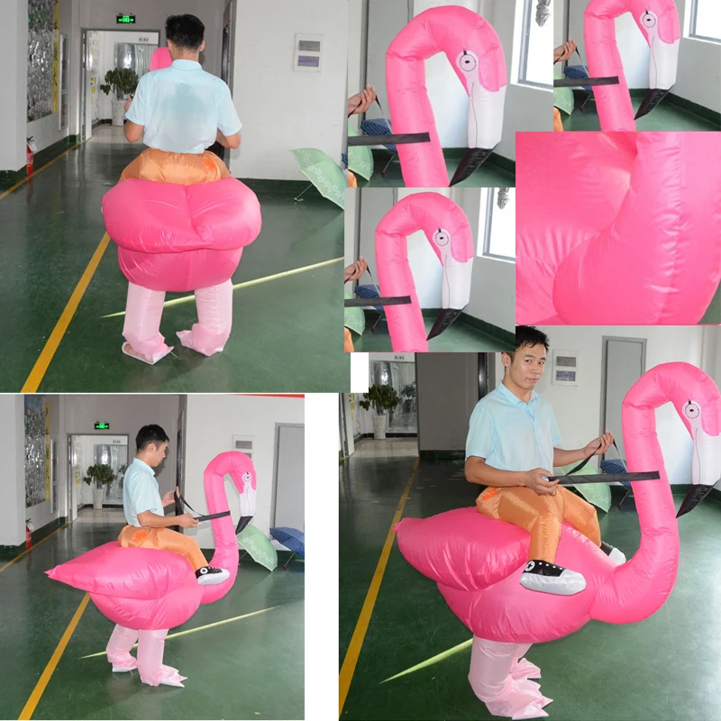 

Flamingo Inflatable Costumes for Adult Ride on Cosplay Suits Animal Fancy Dress Halloween Carnival Party Clothing Mascot Outfits